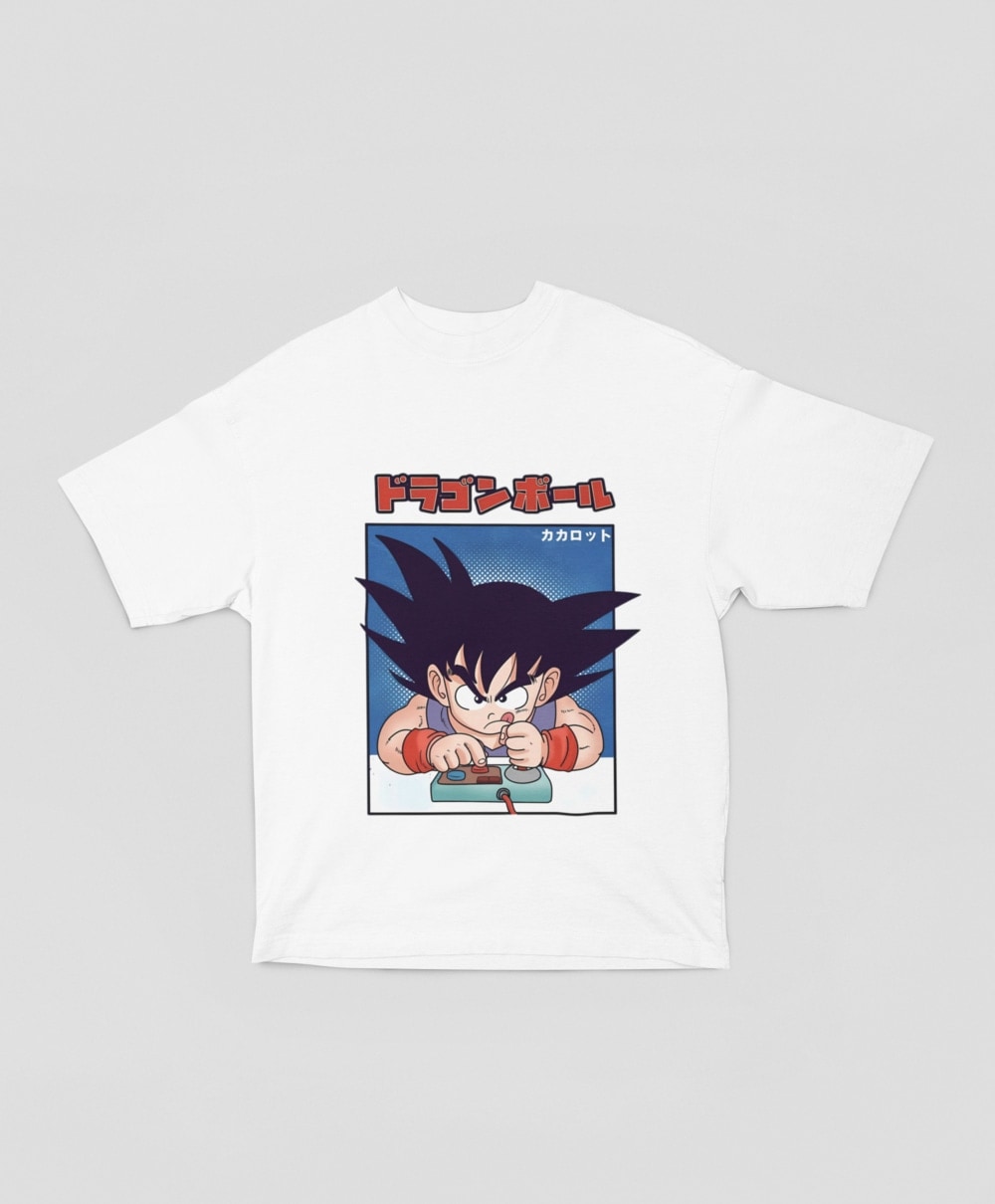 Camiseta - Goku Retro Gamer Blanca